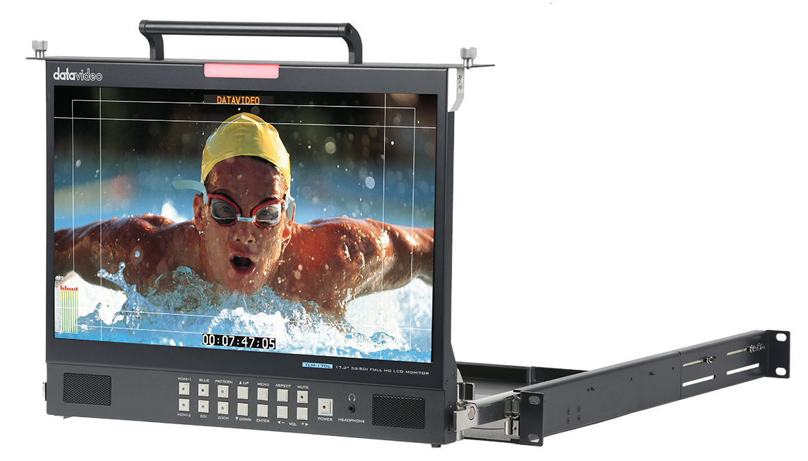 17.3" 3G-SDI FULL HD LCD Monitor - 1U Foldable Rackmount Tray Unit TLM-170LM