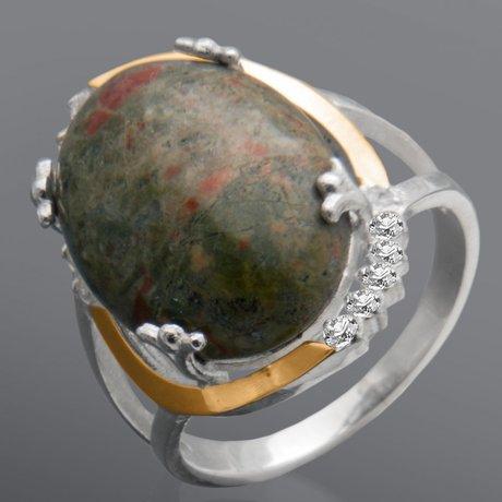 Yuriv Женское серебряное кольцо с золотом «Сабрина» №217 - фото 1 - id-p100844896