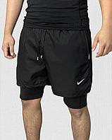 Шорты Nike с подкладкой черн 920-1