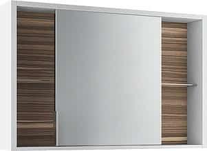 Шкаф зеркальный Белль 100, белый с макассар - фото 2 - id-p100259888
