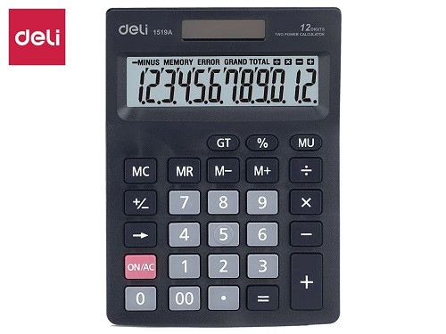 Калькулятор настольный DELI "1519A" 12 разрядный черный