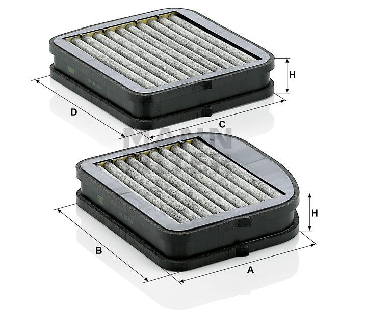 MANN-FILTER cалонный фильтр CUK 22 000-2 (2 шт.)