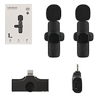 Микрофон петличка, X2, Lightning, Wireless, Black