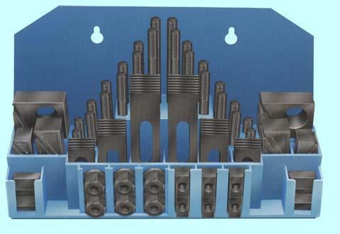 Набор клиновых ступенчатых прижимов из 58-ми предметов CNIC, паз15,7мм М12х1,75 в металлическом футляре