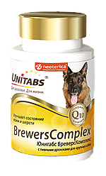Unitabs Юнитабс Бреверс Комплекс c Q10 и пивными дрожжами д/крупных собак 100т.