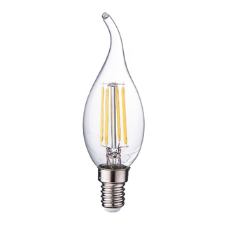 Лампа светодиодная нитевидная прозрачная свеча на ветру С35 11 Вт 4000 К Е14 Фарлайт - фото 1 - id-p100855119