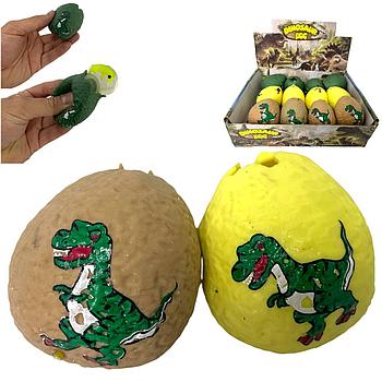 Dinosaur egg Антистресс резиновый яйцо динозавра 12шт в уп, цена за 1шт 6*5см