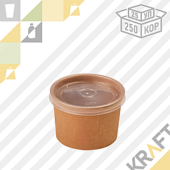 Упаковка для супов,каш,мороженного с пластиковой крышкой 230мл (Eco Soup Econom 8CЕ) DoEco (25/250)