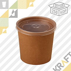 Упаковка для супов,каш,мороженного с пластиковой крышкой 760мл (Eco Soup Econom 26CЕ) DoEco (25/250)