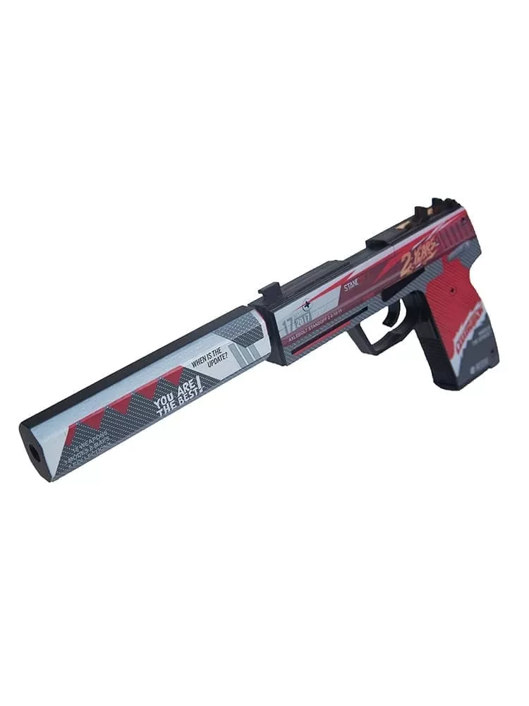Деревянный пистолет Standoff Резинкострел USP с глушителем, 2 years red - фото 2 - id-p100870852