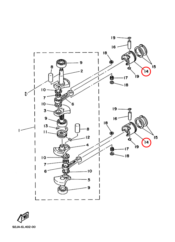 Поршень 0.25 Yamaha Y E6-8 6771163500