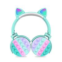 Kawaii Силиконовая игрушка Creative Pop it Fidget Беспроводная гарнитура Наушники Cat Ear