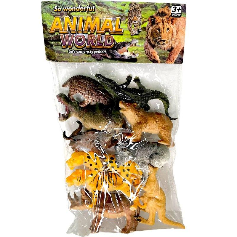 Q202 Animal World Дикие животные африки 10шт в пакете 40*23см