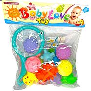 Baby Love toy для купания мяч,динозавр,сачок пищалки в пакете 13 предметов, 33*31см, фото 2