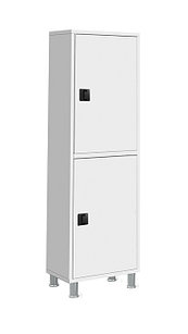 Шкаф металлический двухсекционный, одностворчатый ШМ-03-МСК (верх – металл, низ – металл)