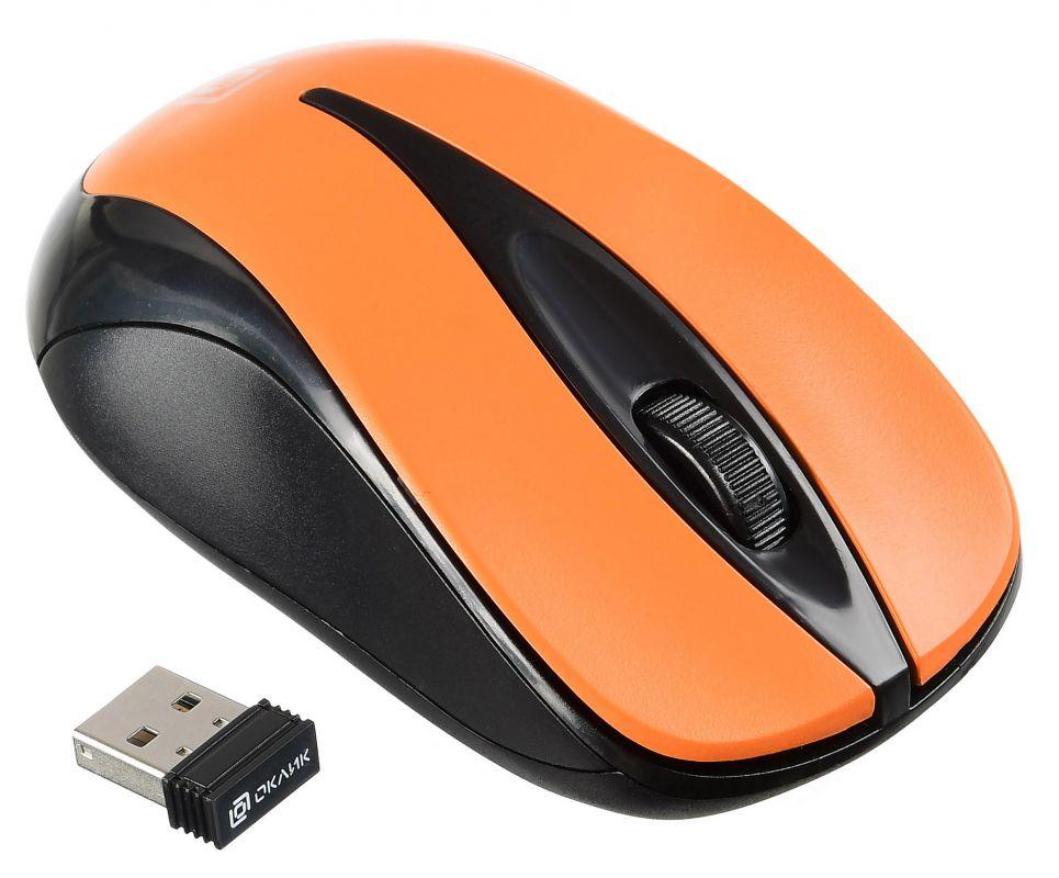 Мышь Oklick 675MW черный/оранжевый оптическая (800dpi) беспроводная USB (3but) - фото 2 - id-p100928307