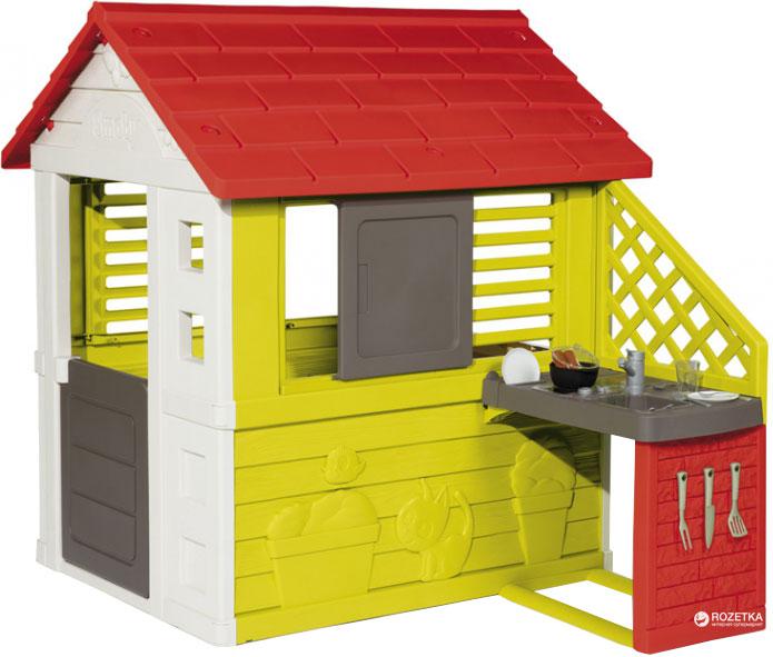 Игровой домик с кухней, красный 810713 Smoby