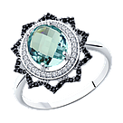 Кольцо из серебра с миксом камней SOKOLOV 92011278 покрыто  родием, фото 8