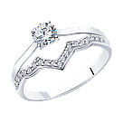 Кольцо из серебра с фианитами SOKOLOV 94012010 покрыто  родием, фото 6