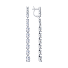 Серьги длинные из серебра с фианитами SOKOLOV 94022461 покрыто  родием,с английским замком коллекц. 0, фото 7