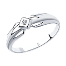 Кольцо из серебра с бриллиантом SOKOLOV 87010027 покрыто  родием, фото 7