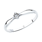 Кольцо из серебра с бриллиантом SOKOLOV 87010015 покрыто  родием, фото 8