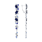 Серьги длинные из серебра с бесцветными и синими фианитами SOKOLOV 94022427 покрыто  родием,с английским, фото 8