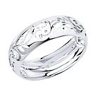 Резное кольцо из серебра SOKOLOV 94011176 покрыто  родием, фото 4