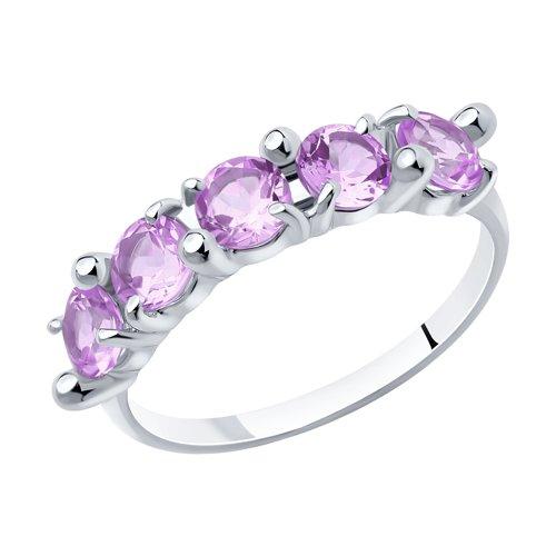 Кольцо из серебра с аметистами SOKOLOV 94-310-00346-3 покрыто родием коллекц. DIAMANT