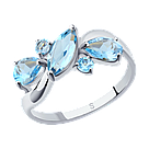 Кольцо из серебра с топазами SOKOLOV 92011656 покрыто  родием, фото 7