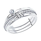 Кольцо из серебра с фианитами SOKOLOV 94013313 покрыто  родием, фото 3