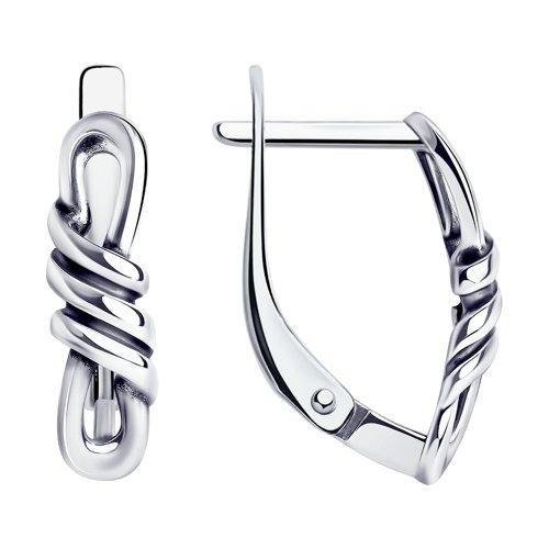 Серьги из чернёного серебра SOKOLOV 95020071 чернение,с английским замком