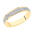 Кольцо из золочёного серебра с фианитами SOKOLOV 93010760 позолота, фото 8