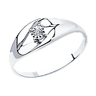 Кольцо из серебра с бриллиантом SOKOLOV 87010017 покрыто  родием, фото 10