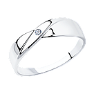 Кольцо из серебра с бриллиантом SOKOLOV 87010004 покрыто  родием, фото 9
