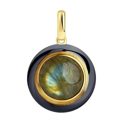 Подвеска из золочёного серебра с лабрадоритом SOKOLOV 83030074 позолота