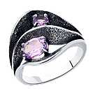 Кольцо из серебра с аметистами SOKOLOV 92011981 чернение, фото 6