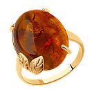 Кольцо из золочёного серебра с янтарём SOKOLOV 83010052 позолота, фото 9