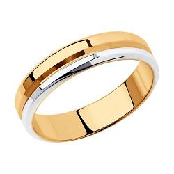 Обручальное кольцо из золочёного серебра SOKOLOV 94110029 покрыто  родием