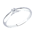 Помолвочное кольцо из серебра с бриллиантом SOKOLOV 87010011 покрыто  родием, фото 8