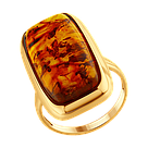 Кольцо из золочёного серебра с янтарём SOKOLOV 83010041 позолота, фото 7