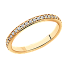 Кольцо из золочёного серебра с фианитами SOKOLOV 93010189 позолота коллекц. 0, фото 7