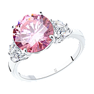 Кольцо из серебра с розовым фианитом SOKOLOV 94011803 покрыто  родием,с английским замком, фото 5