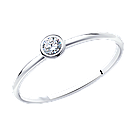 Помолвочное кольцо из серебра c фианитом SOKOLOV 94010630 покрыто  родием коллекц. 0, фото 10