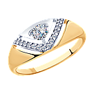 Кольцо из золочёного серебра с фианитами SOKOLOV 93010810 позолота, фото 7