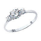 Помолвочное кольцо из серебра с фианитами SOKOLOV 89010008 покрыто  родием, фото 6