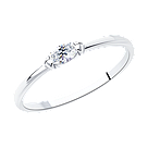 Кольцо из серебра с фианитом SOKOLOV 94013290 покрыто  родием, фото 6