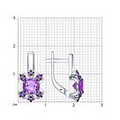 Серьги из серебра с аметистами и сиреневыми фианитами SOKOLOV 92021391 покрыто  родием,с английским замком, фото 2