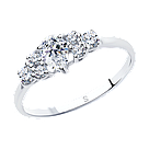 Кольцо из серебра с фианитами SOKOLOV 94011290 покрыто  родием, фото 9