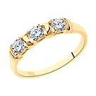 Кольцо из золочёного серебра с фианитами DIAMANT ( SOKOLOV ) 93-110-01304-1 позолота коллекц. 0, фото 5